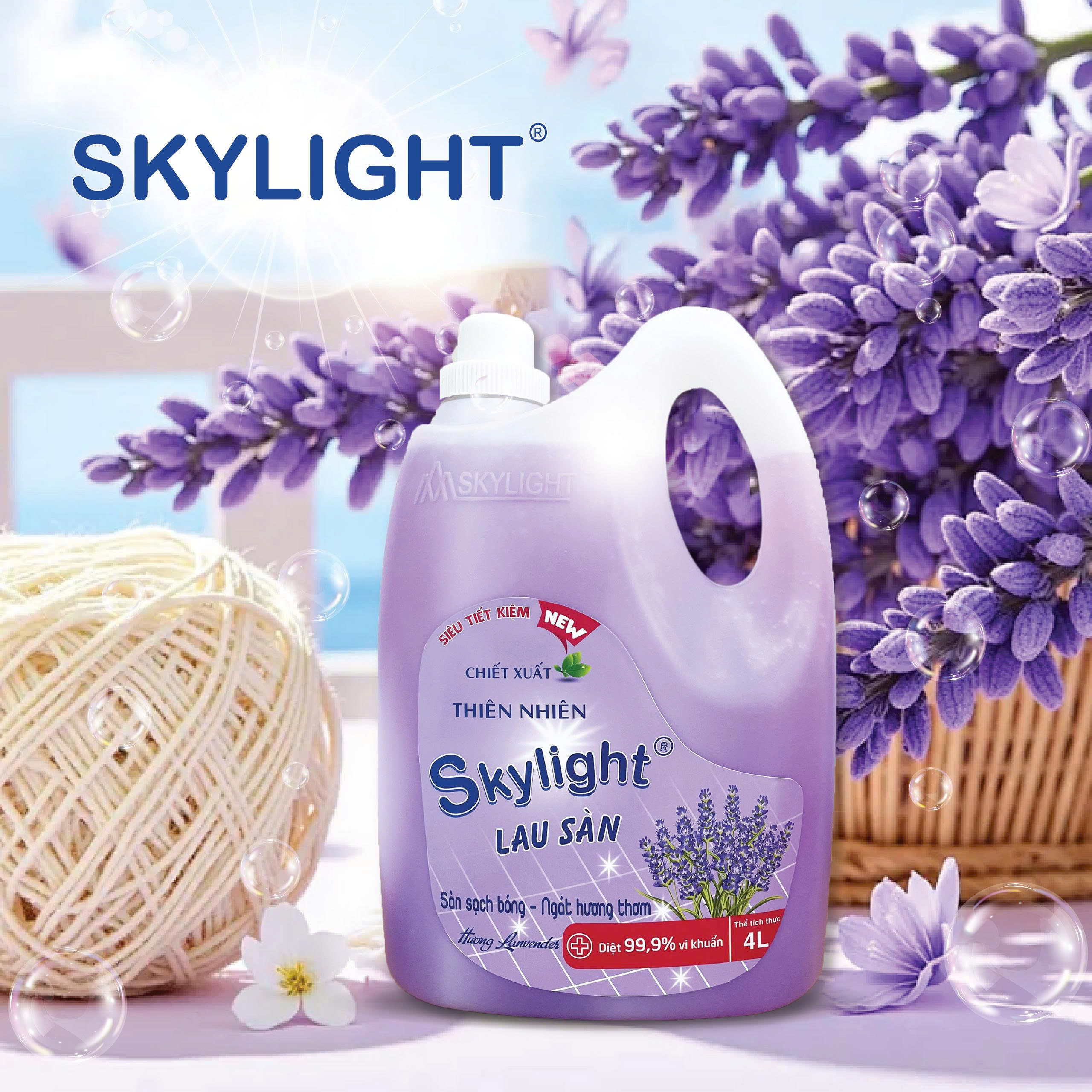 Nước lau s&agrave;n cao cấp Skylight - Hương Lavender - Can 4 L&iacute;t